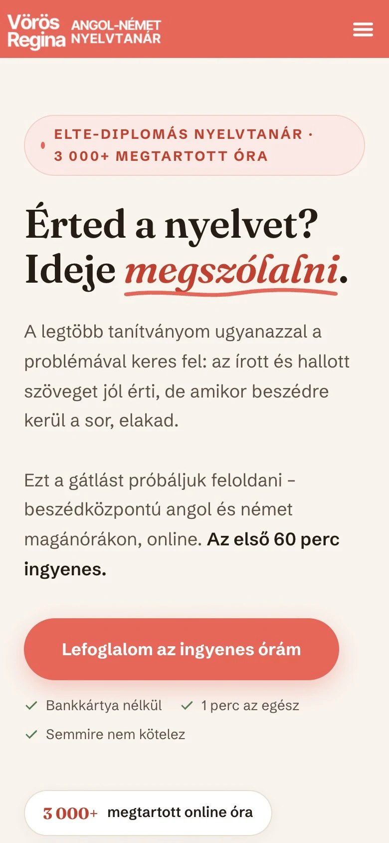 Главная страница vorosregina.hu на телефоне